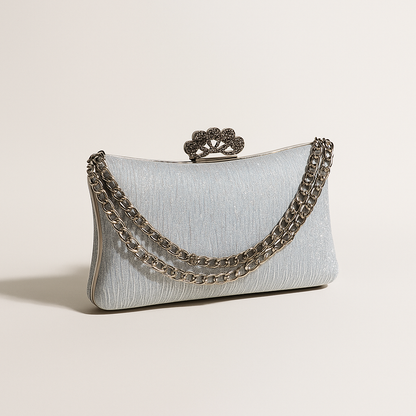 Frosted Elegance Crown Clutch