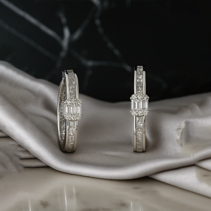 Celestia Baguette Diamond Hoops