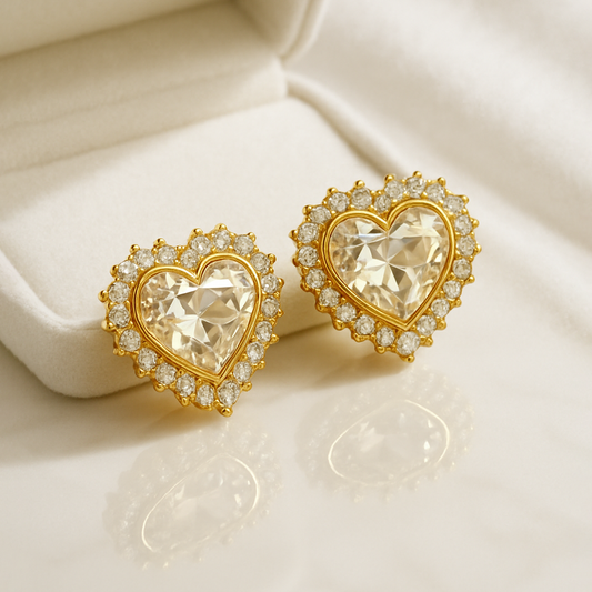 Silver & Gold Heart Earings
