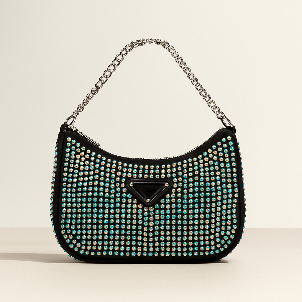 GlamAura Crystal Mini Shoulder Bag