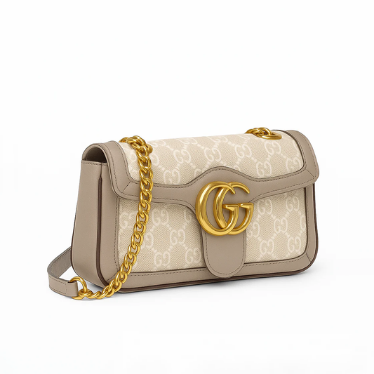 Gucci Luxe Emblem Satchel - Beige