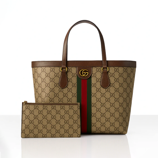 Gucci-Inspired Tote Bag with Pouch