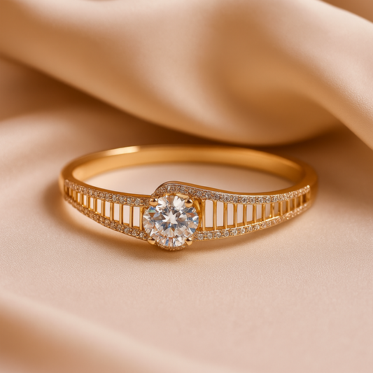 Golden Glow Solitaire Bracelet
