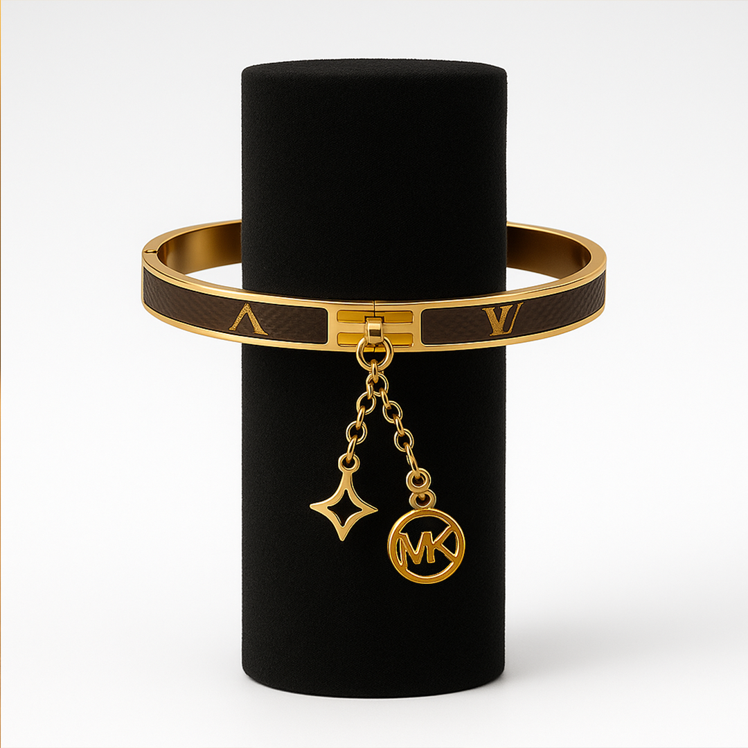Louis Vuitton x Michael Kors Gold-Tone Bangle with Charms