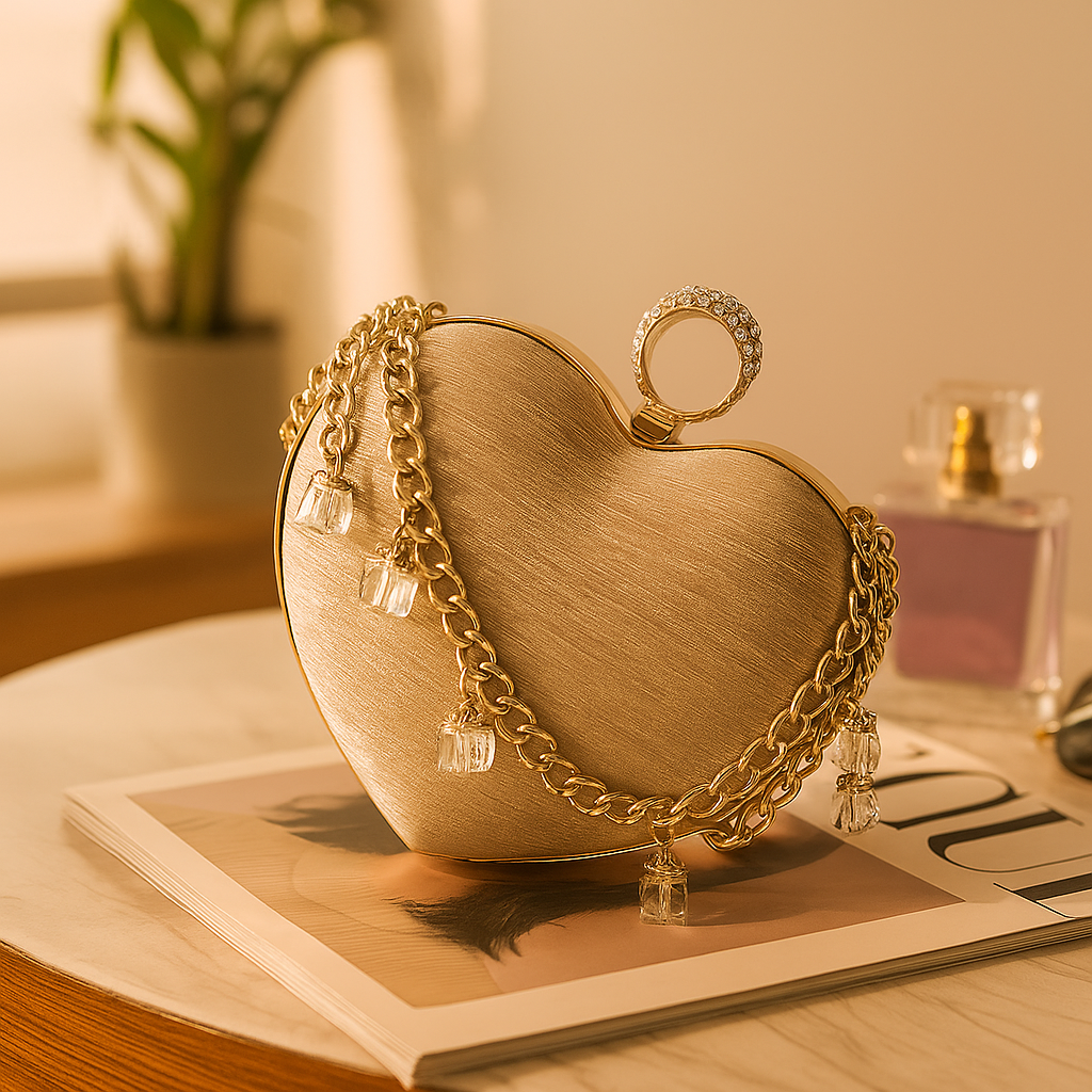 Gilded Heart Luxe Clutch
