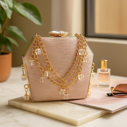 Blush Royale Chain Clutch