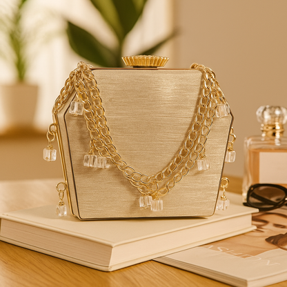 Golden Luxe Charm Clutch