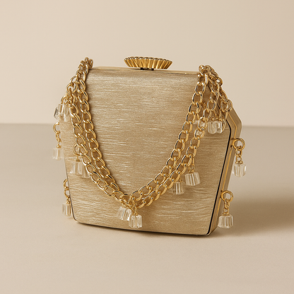 Golden Luxe Charm Clutch