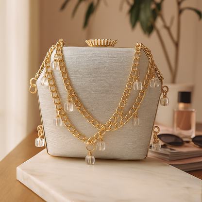 Crystal Frost Glam Clutch